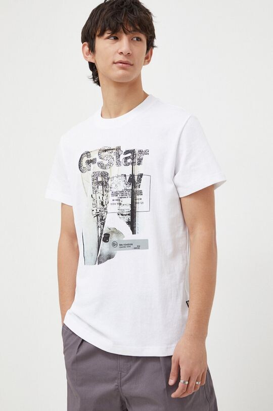 

Хлопковая футболка G-Star Raw, белый