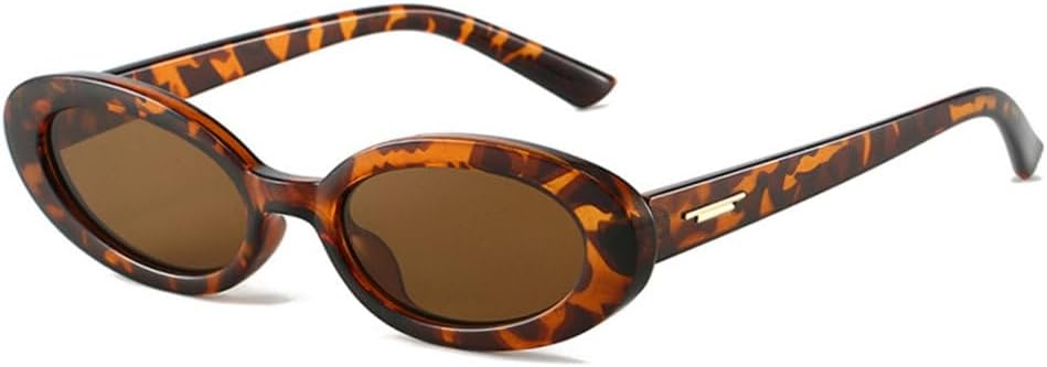 

Популярные модные маленькие овальные солнцезащитные очки для женщин, защита от УФ-излучения UV400, винтажные панк-очки для мужчин, солнцезащитные очки с заклепками, трендовые солнцезащитные очки generic, Leopard Tea