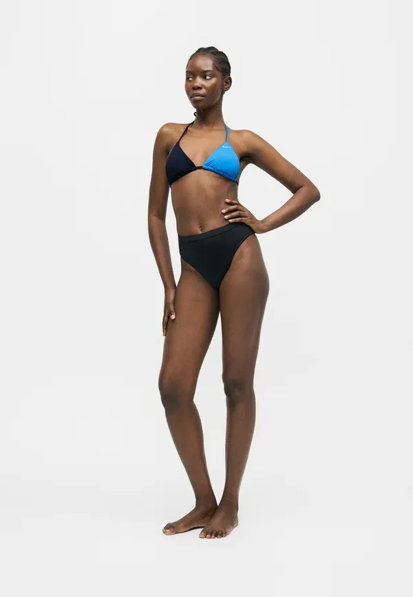 Топ-бикини треугольный Colourblock Nike Swim, черный — фото 2