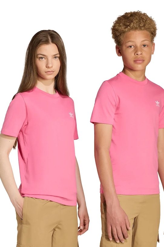 

Детская хлопковая футболка Adidas Originals, розовый