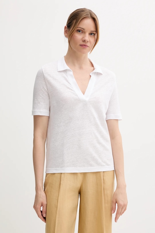 

Льняная поло United Colors Of Benetton, белый