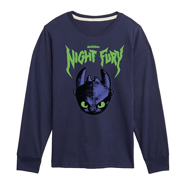 

Футболка с длинным рукавом How to Train Your Dragon Night Fury для мальчиков 8-20 Dreamworks, Navy