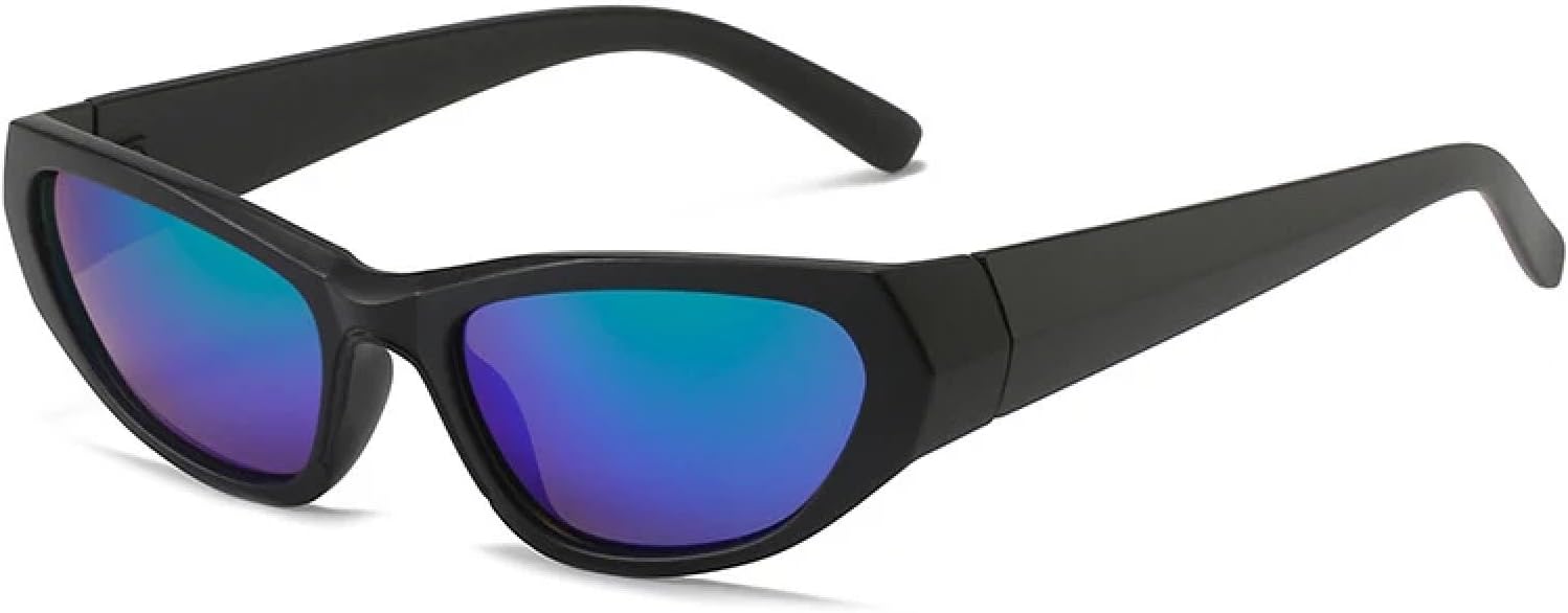 

Солнцезащитные очки с защитой от УФ-излучения UV400 для женщин и мужчин | «Кошачий глаз» — разноцветные зеркальные очки | для занятий спортом на открытом воздухе DSVIGF, Black Green Mirror