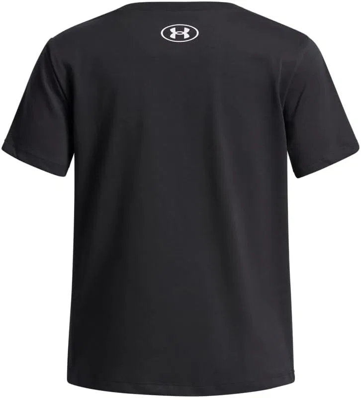 Футболка для девочек Under Armour Big Logo, цвет Black White — фото 2