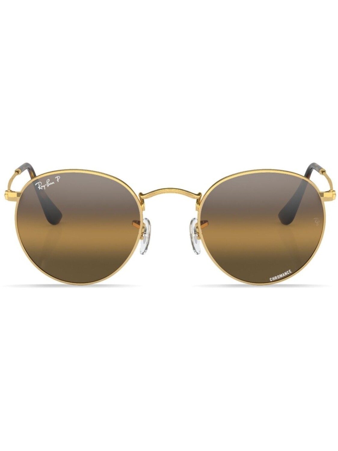

Ray-Ban солнцезащитные очки Chromance в круглой оправе, золотистый