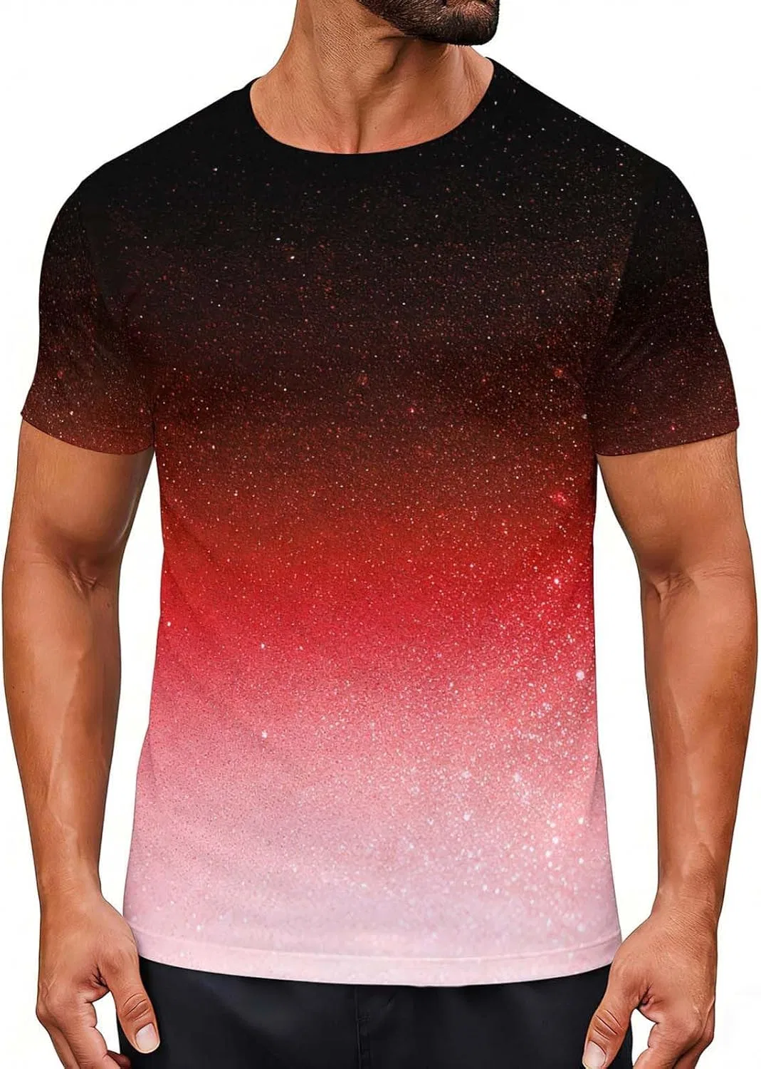 Футболка с градиентом, Polyester-Spandex, бренд Generic, цвет 24#red