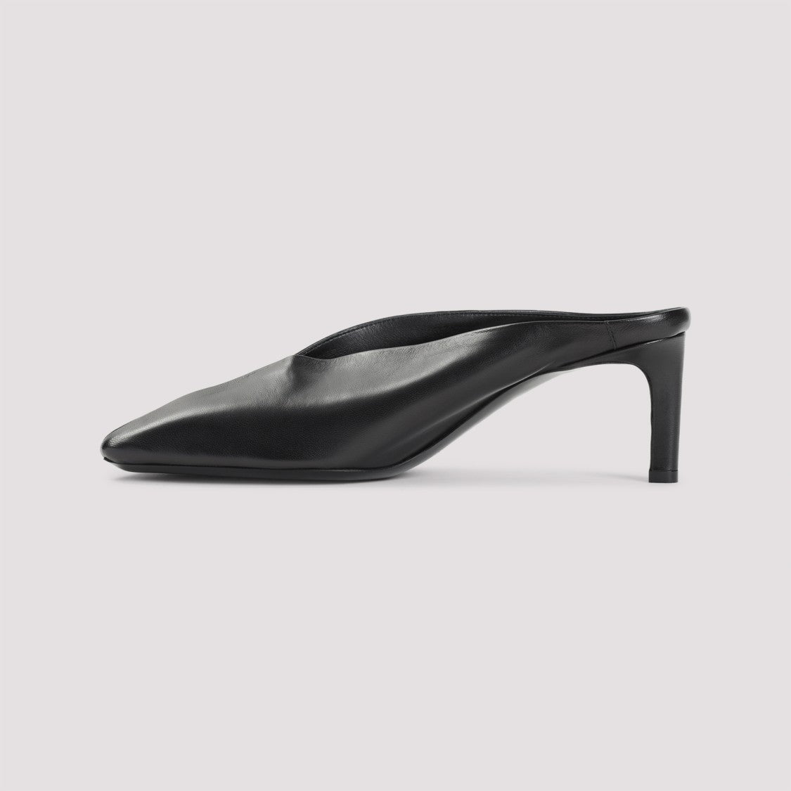 Черные мюли с острым носом из мягкой кожи Nappa Jil Sander — фото 2
