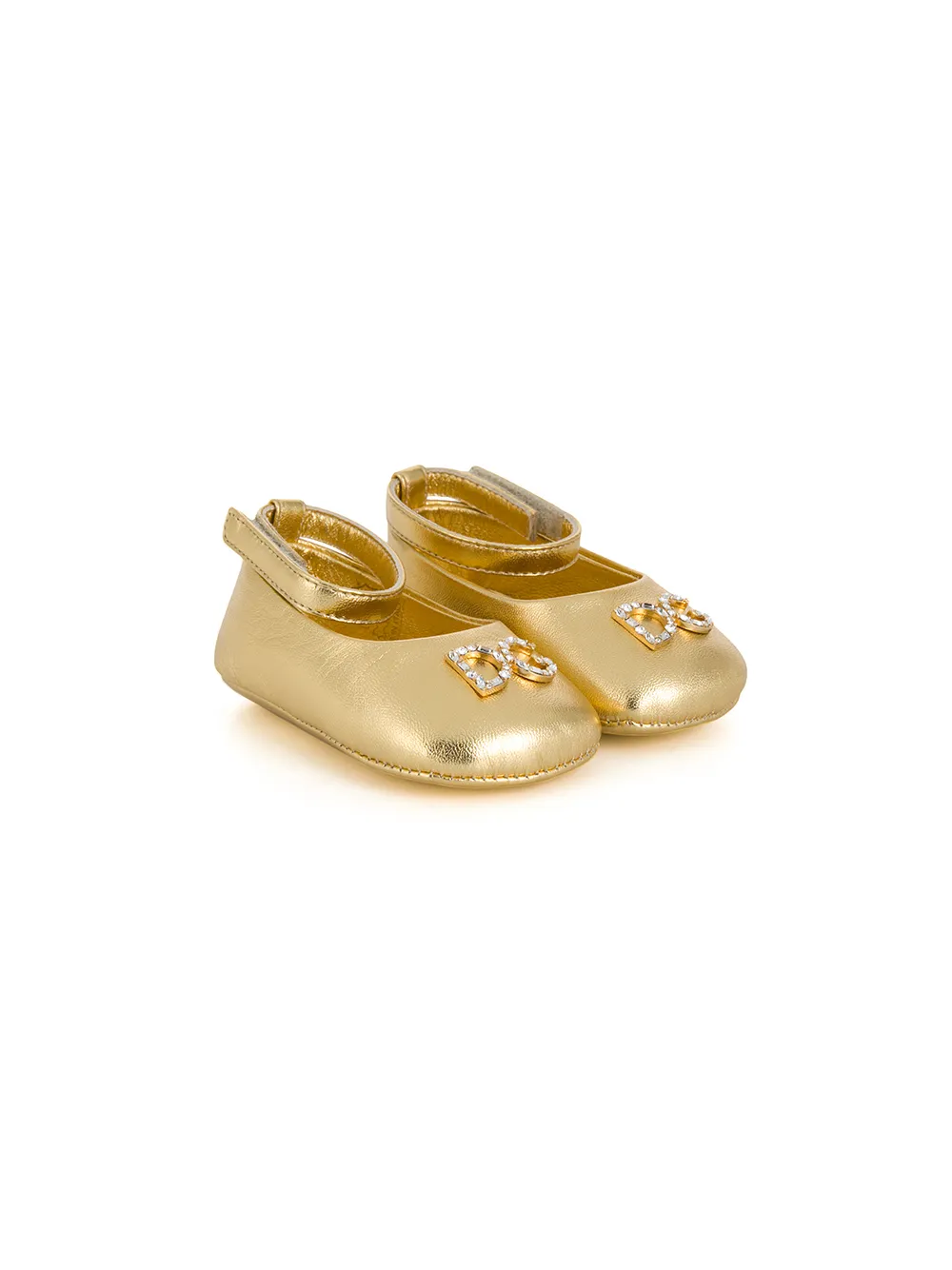 

Балетки с кристаллами Dolce & Gabbana Kids, золотой