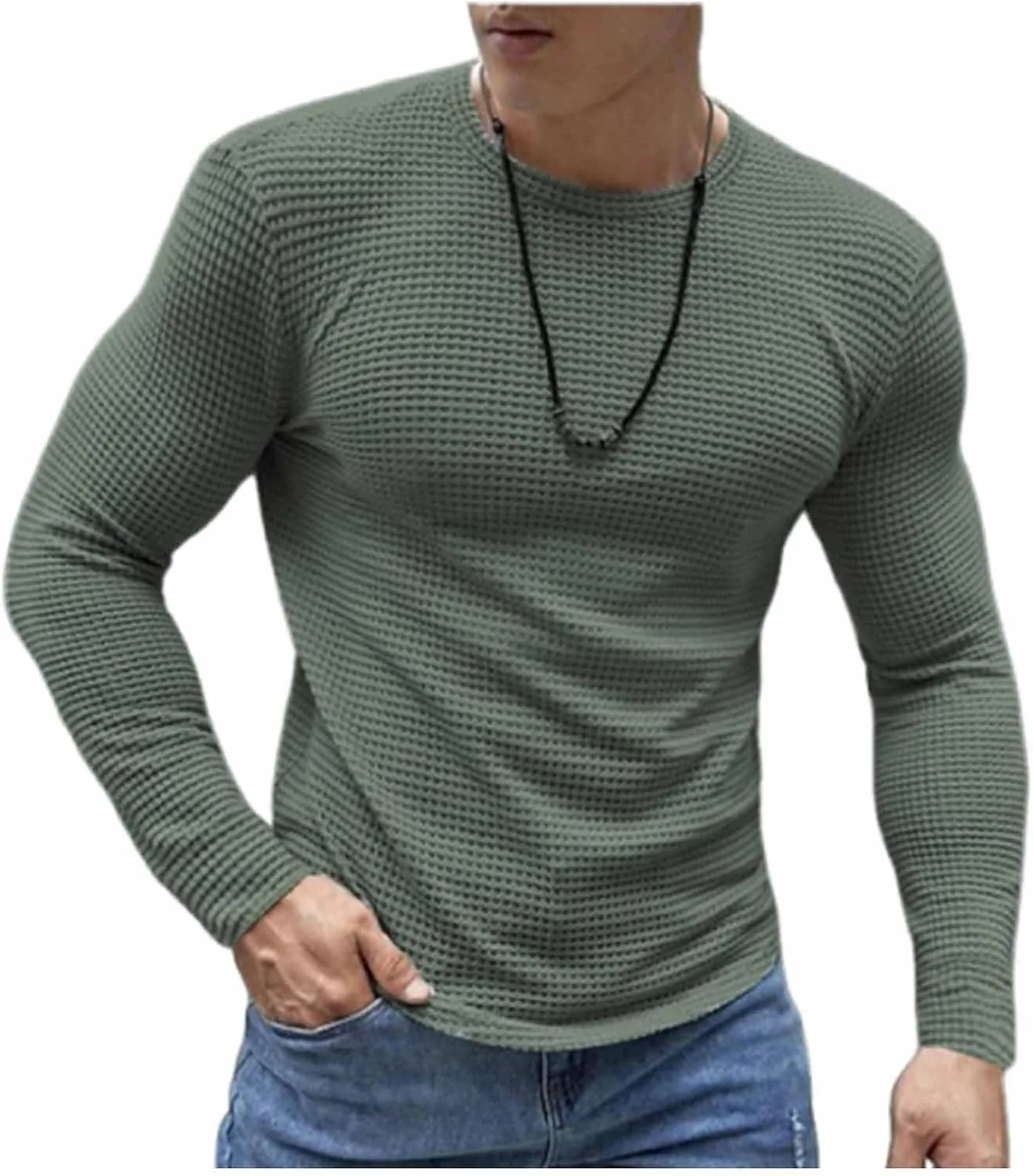 

Футболка для мужчин, Long Sleeve Crewneck, Crochet, 2026