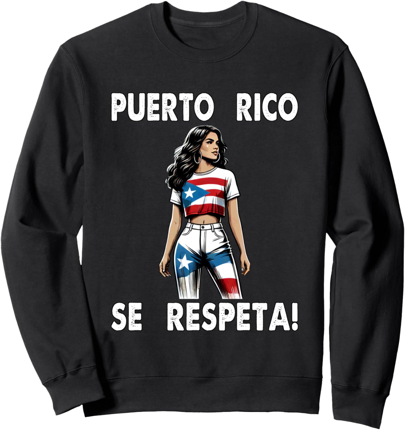 

Толстовка с флагом Puerto Rico Se Respta Boricua PR Girl Respeto Protest Puerto Rico Se Respeta Collection, More Here, черный
