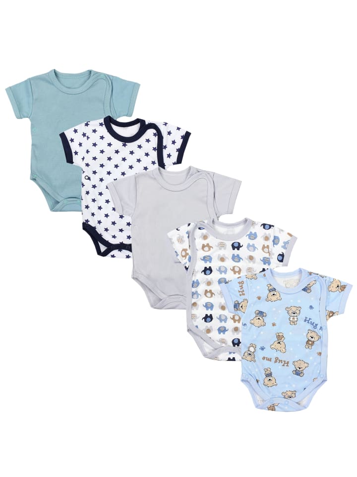 

TupTam Комплект из 5 боди с короткими рукавами для мальчиков, мятно-белый цвет