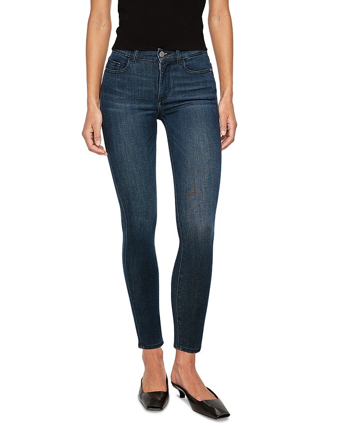 

Джинсы Farrow Skinny High Rise Instasculpt в цвете Dark Indigo DL1961, синий
