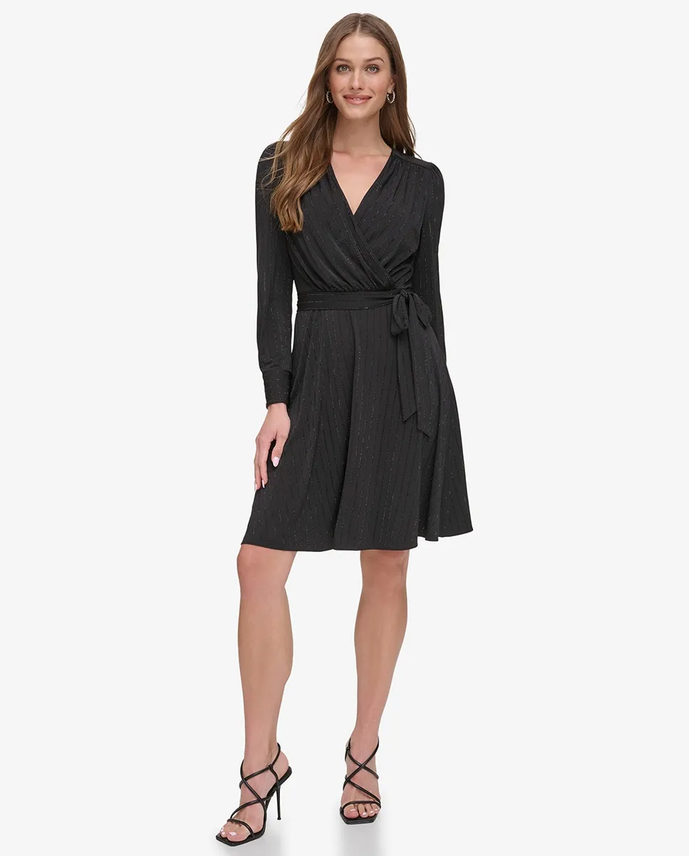 

Платье миди с длинными рукавами DKNY, черный