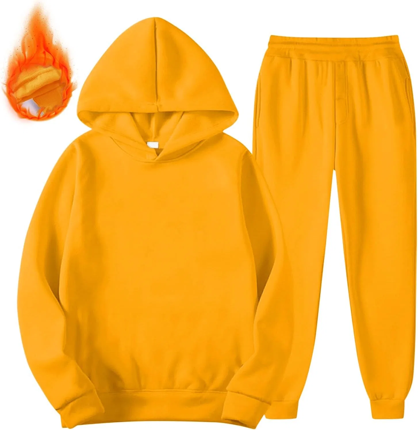 Спортивный костюм для мальчиков и девочек, 2 предмета, флис, Yellow — фото 3