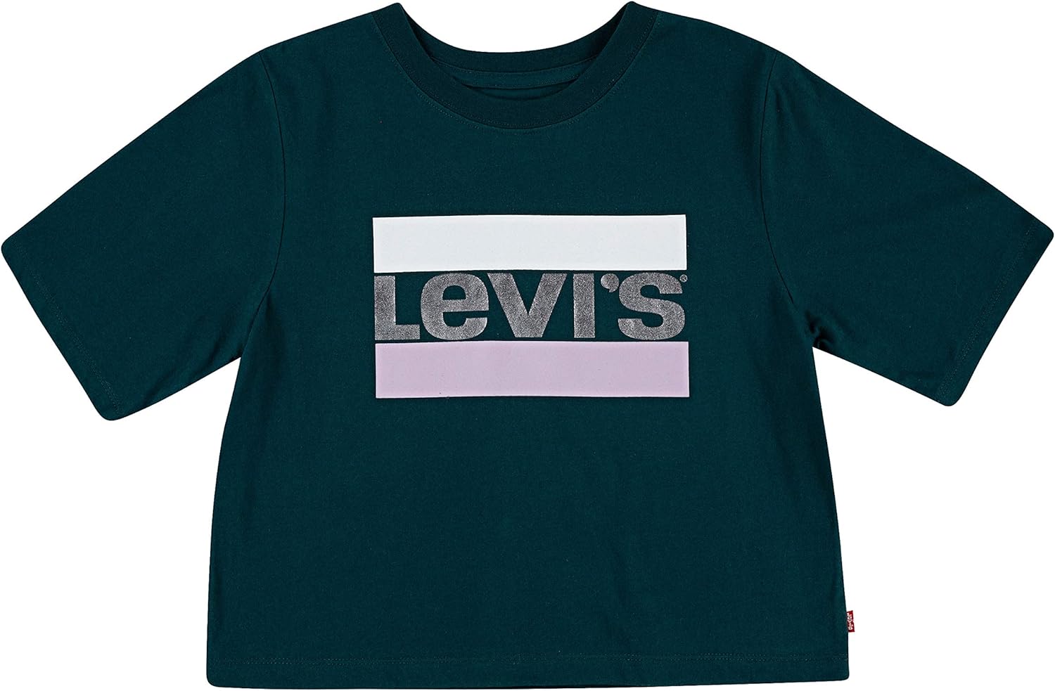 

Футболка Levi's для девочек с высокой талией и принтом, Teal/Foil
