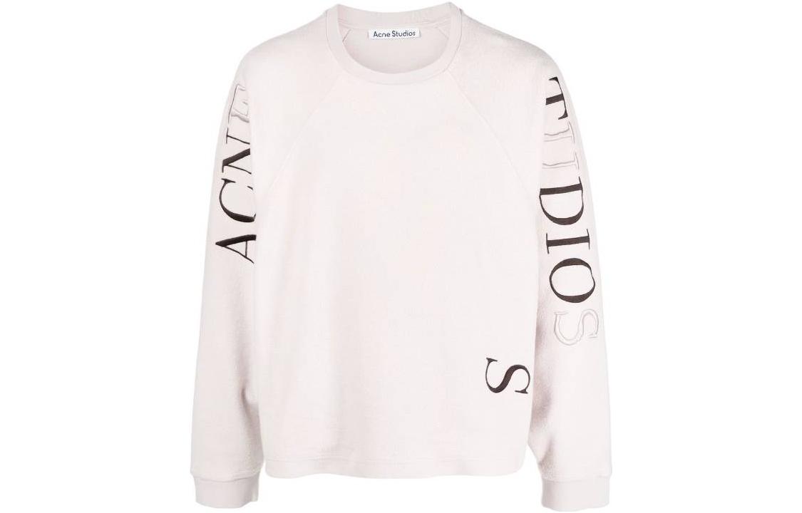 Свитшот с вышитым логотипом Acne Studios, светло-розовый — фото 2