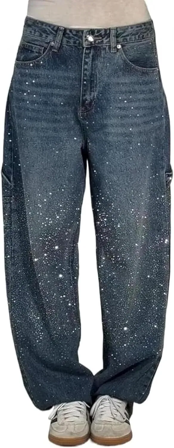 Джинсы с пайетками, Women's Casual, Blue