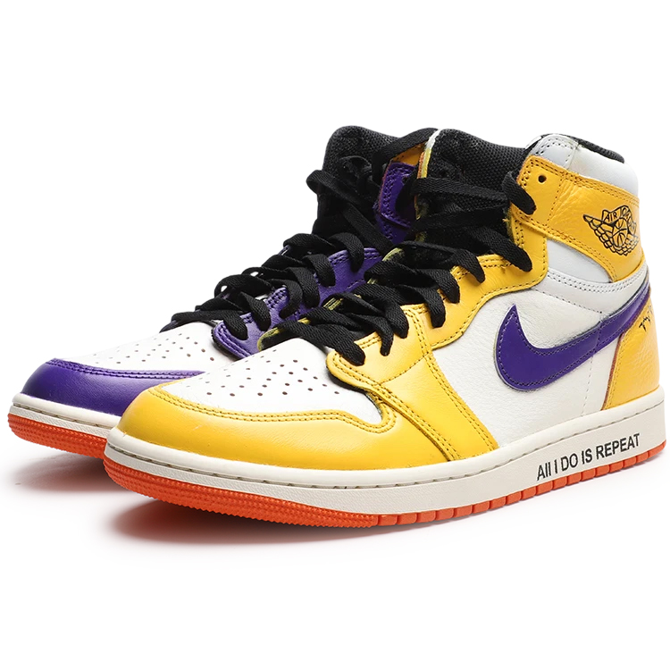 

Air 1 2025 Retro Cushioning, износостойкие высокие винтажные баскетбольные кроссовки Unisex Jordan, желтый фиолетовый mismatched