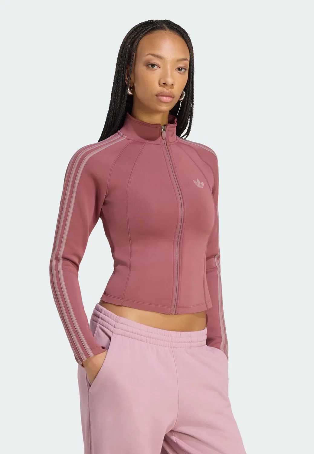 Худи на молнии Adidas Originals SST 2.0 бордового цвета — фото 2