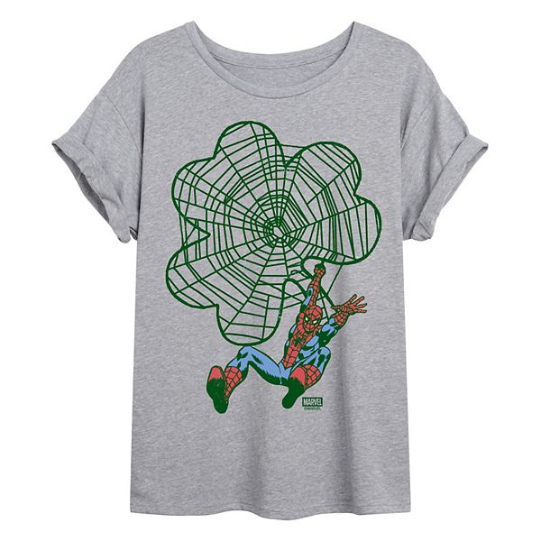 

Футболка Juniors' Spider-Man swinging web oversized Marvel, Heather Gray