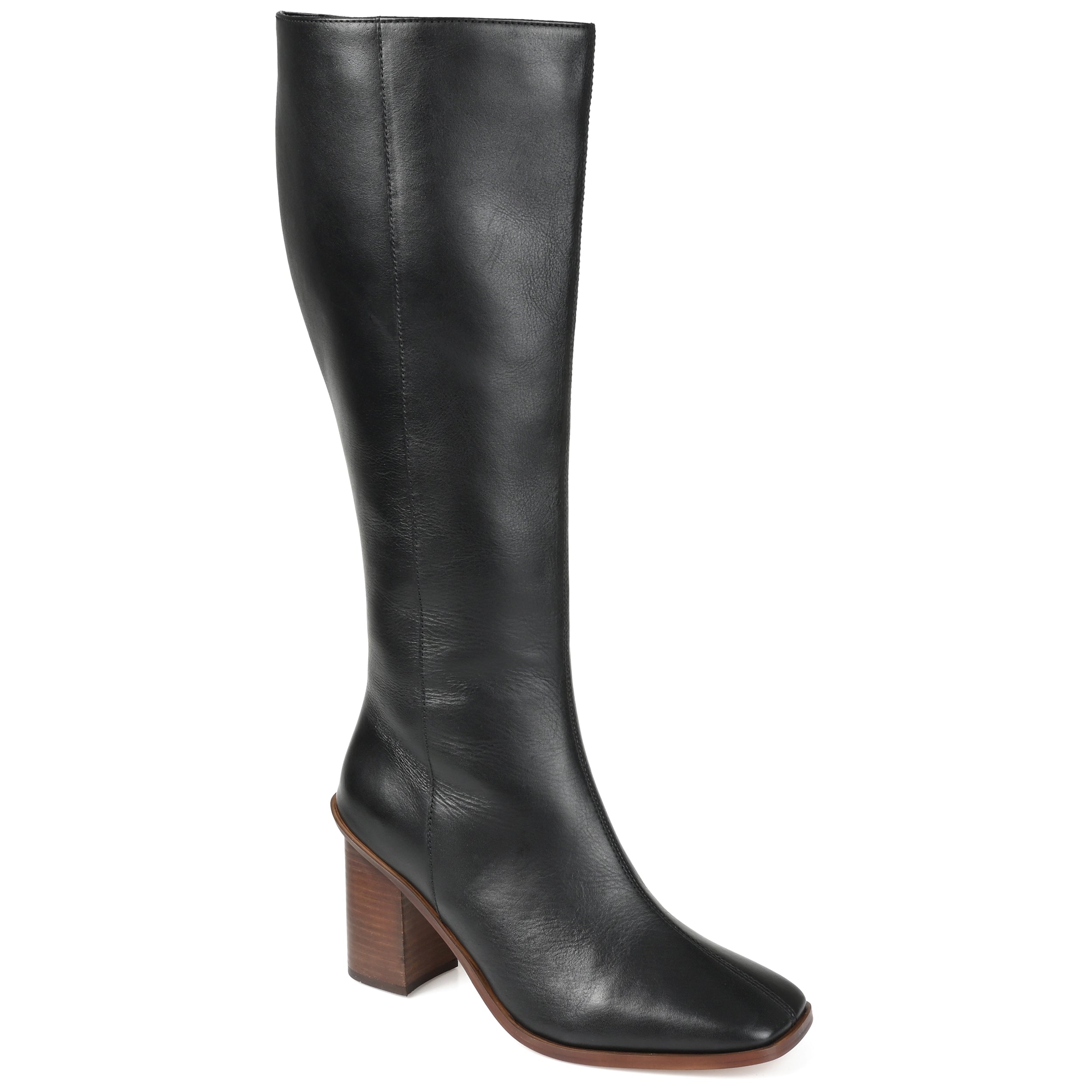 Женские ботинки Journee Signature Wide Calf из натуральной кожи Tru Comfort Foam Tamori, черный
