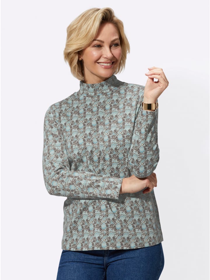 

Рубашка с воротником-стойкой и принтом мятного цвета WITT WEIDEN