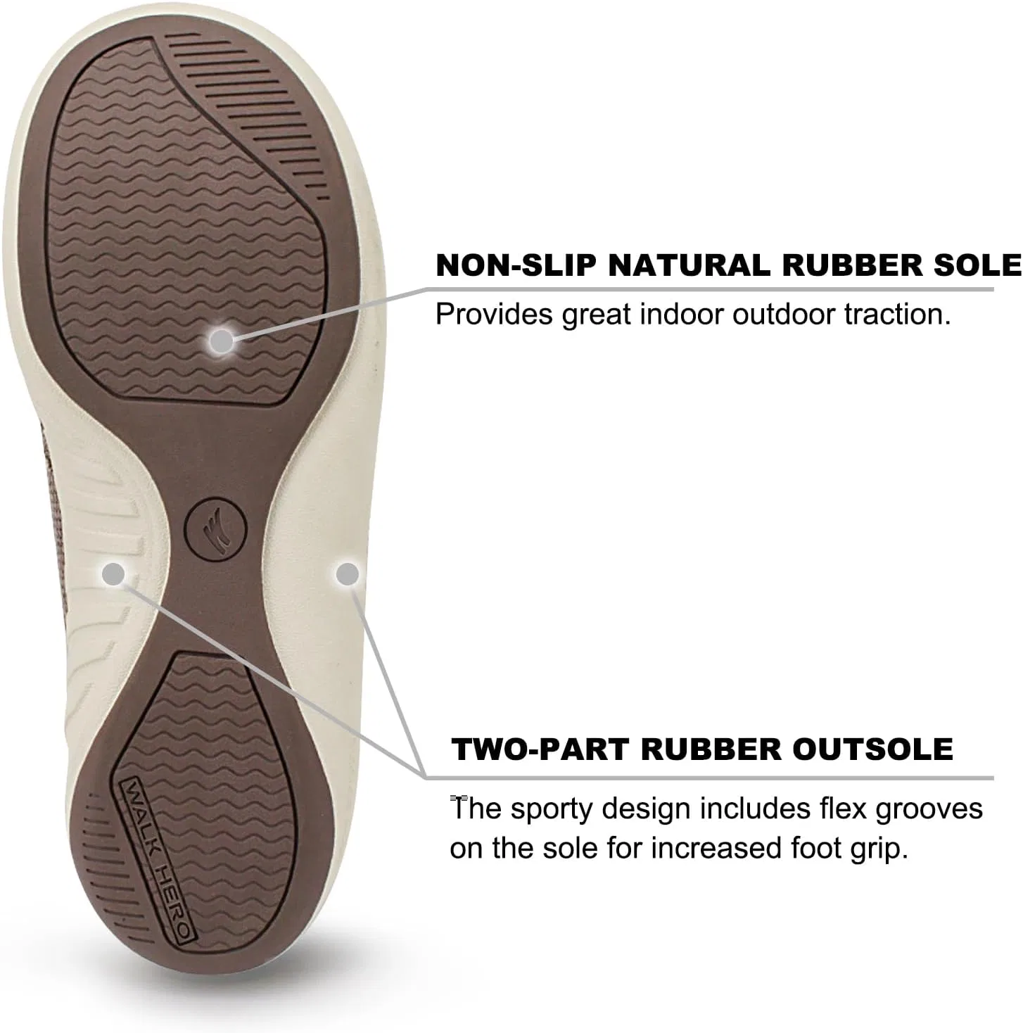 Тапочки с поддержкой стопы, Brown WALK·HERO COMFORT AND SUPPORT — фото 4