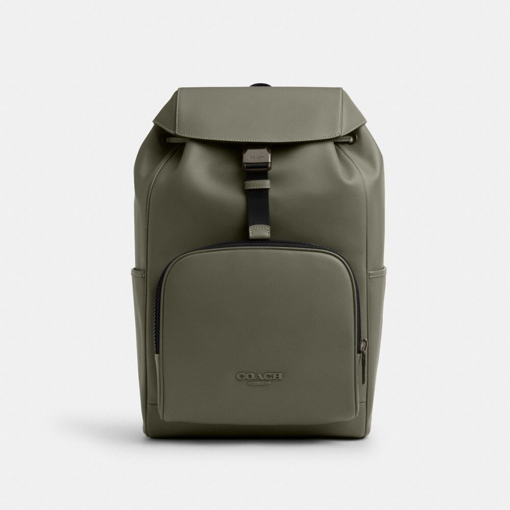 

Рюкзак гонщик COACH, цвет gunmetal/military green