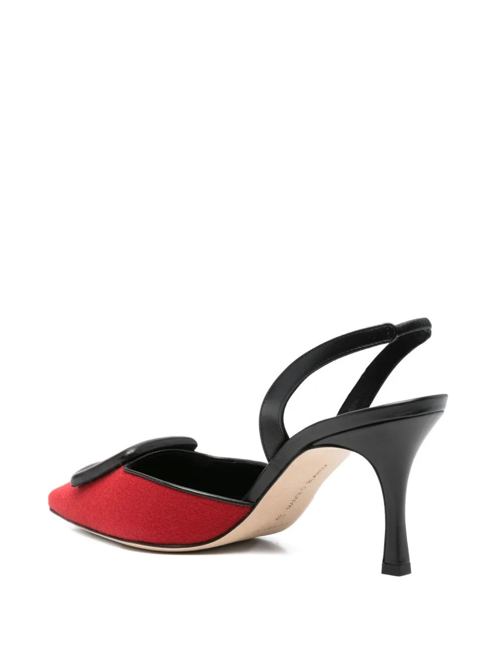 Туфли на каблуке из кожи высотой 70 мм Manolo Blahnik, красный — фото 3