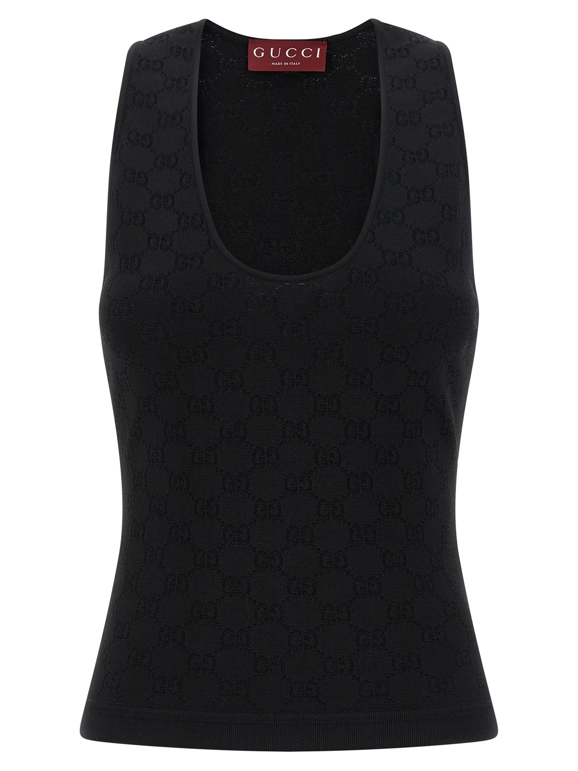 

Топ-майка с жаккардовым узором GG GUCCI, черный