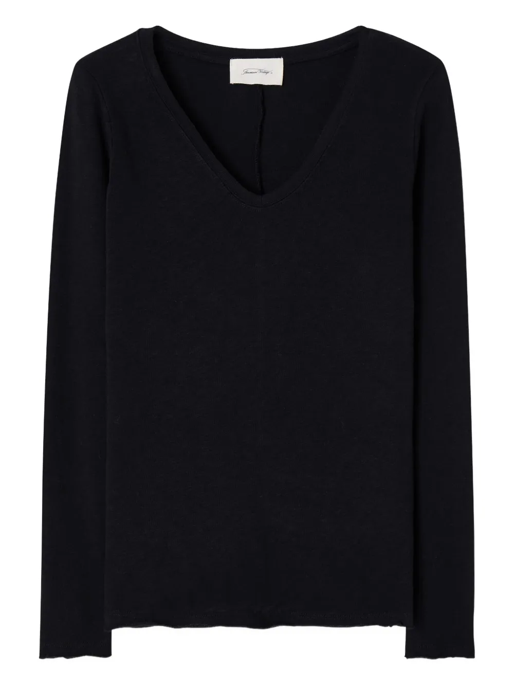 

Топ Sonoma с V-образным вырезом и длинными рукавами American Vintage, черный