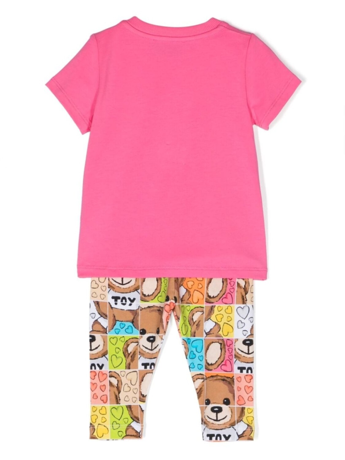 Moschino Kids комплект из футболки и легинсов с логотипом, розовый — фото 2