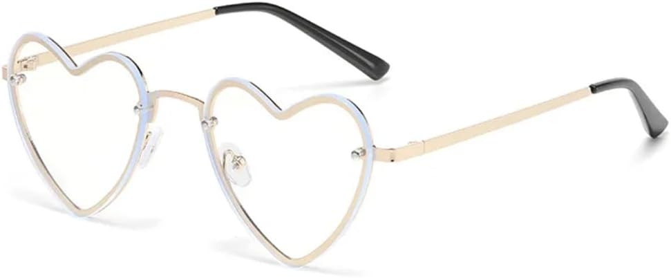 

Солнцезащитные очки с защитой UV400 | Без оправы, металлические линзы в форме сердца с градиентом | Для женщин и мужчин, для занятий спортом на открытом воздухе и вождения DSVIGF, Gold