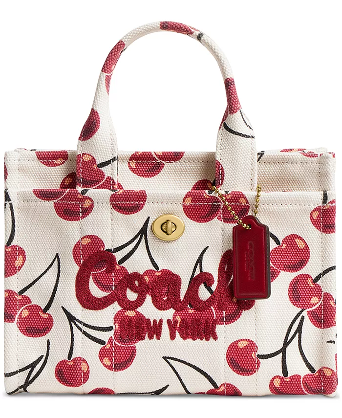 

Сумка-шоппер из холста с принтом "вишня" Cargo Cherry Print Canvas Tote Bag 20 COACH, мультиколор