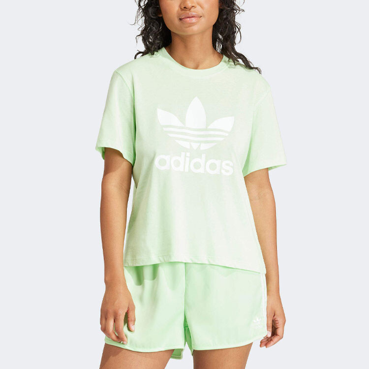Футболка Adicolor женская светло-зеленая Adidas Originals — фото 2