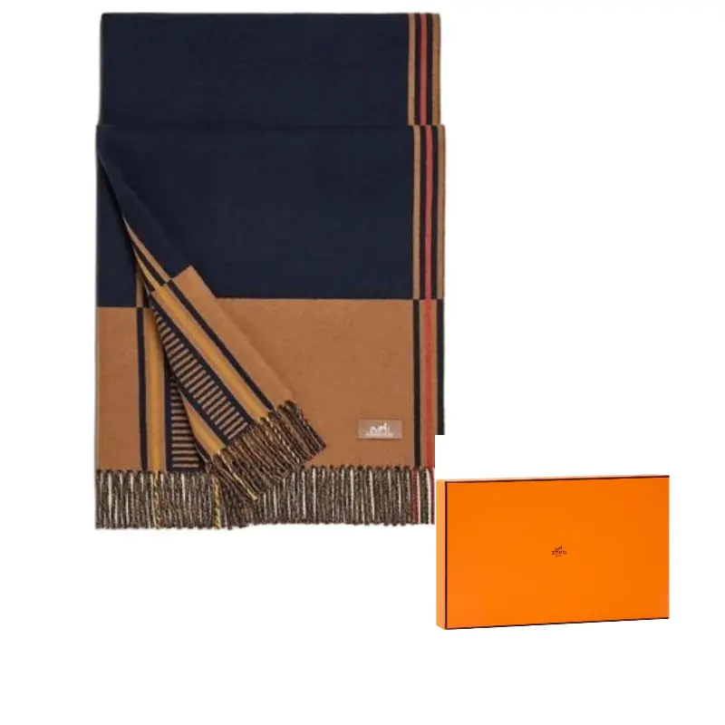 

HERMES Кашемировый вязаный шарф женский разноцветный, Brown