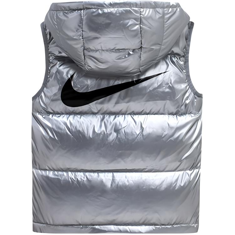 Пуховик Silver детский Nike, серебряный серый — фото 4