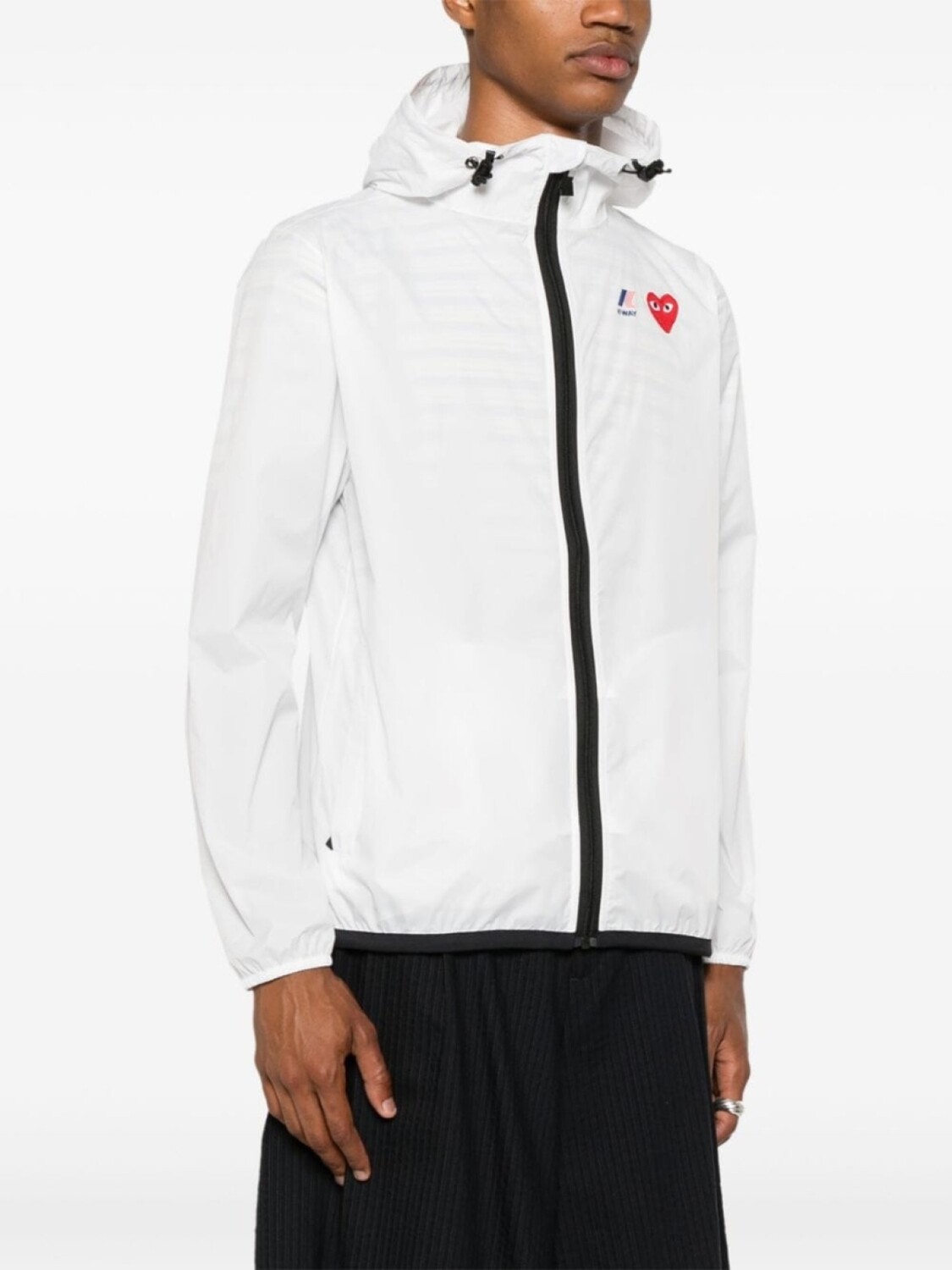 Comme Des Garçons Play легкая куртка из коллаборации с K-Way Heart, белый — фото 4