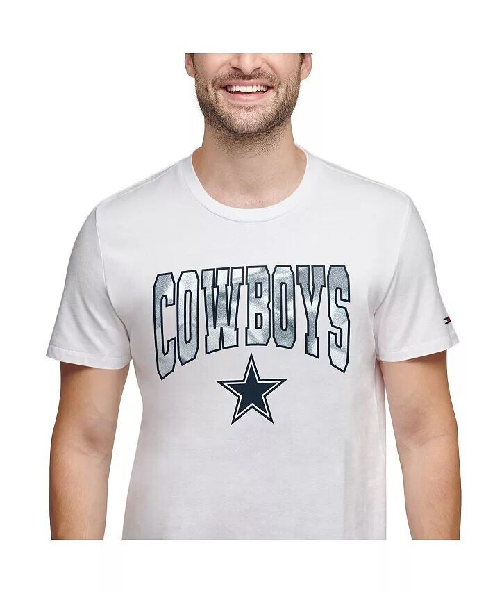 Мужская белая футболка с вышивкой Dallas Cowboys Tommy Hilfiger — фото 3