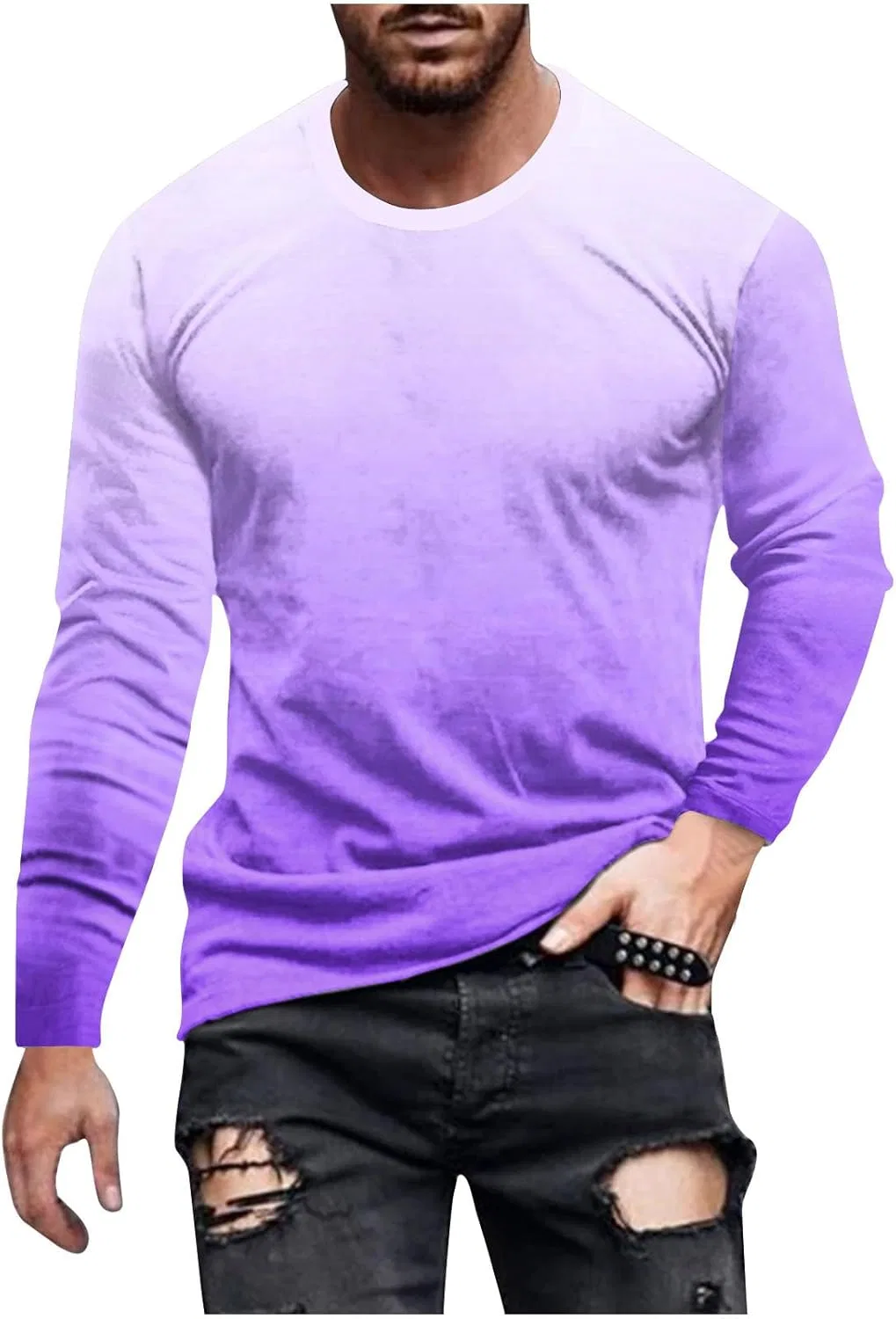 Футболка с длинным рукавом мужская Gradient, Polyester, Purple