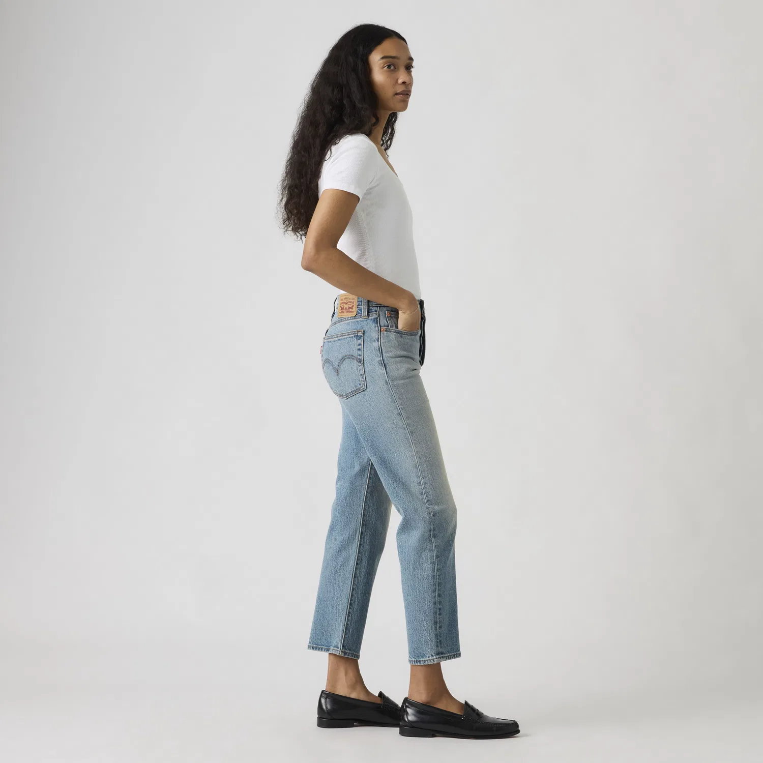 Женские джинсы Levi's Wedgie Straight Ankle, светло-синий — фото 4