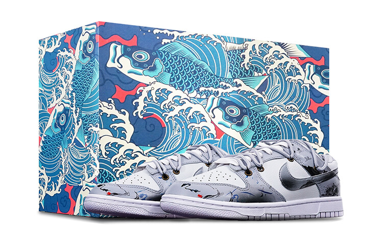 

Кроссовки Nike Dunk Skateboard Shoes Women's Low-Top Black White Gray
