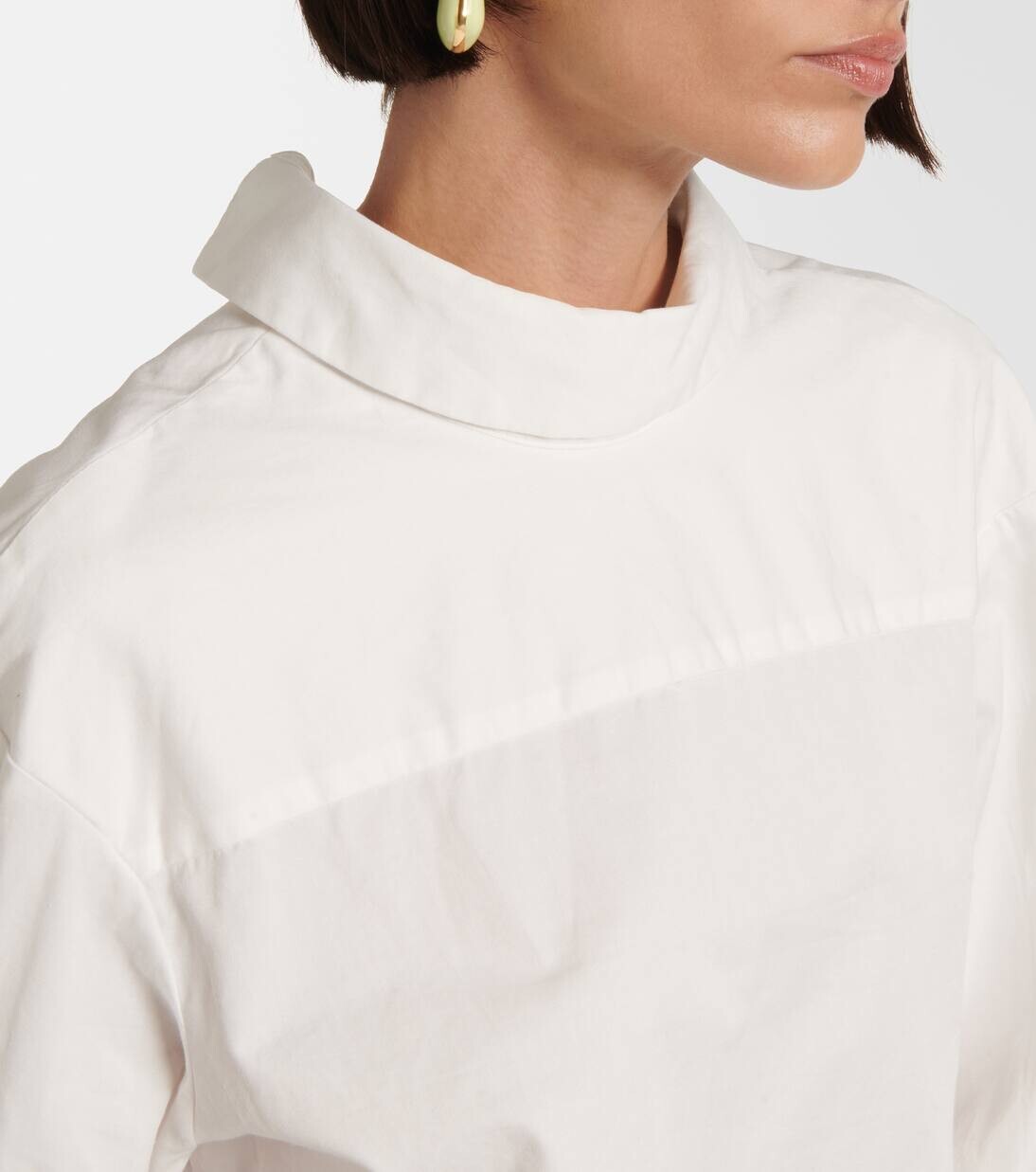 Мини-платье из хлопкового поплина Dries Van Noten, цвет off white — фото 4