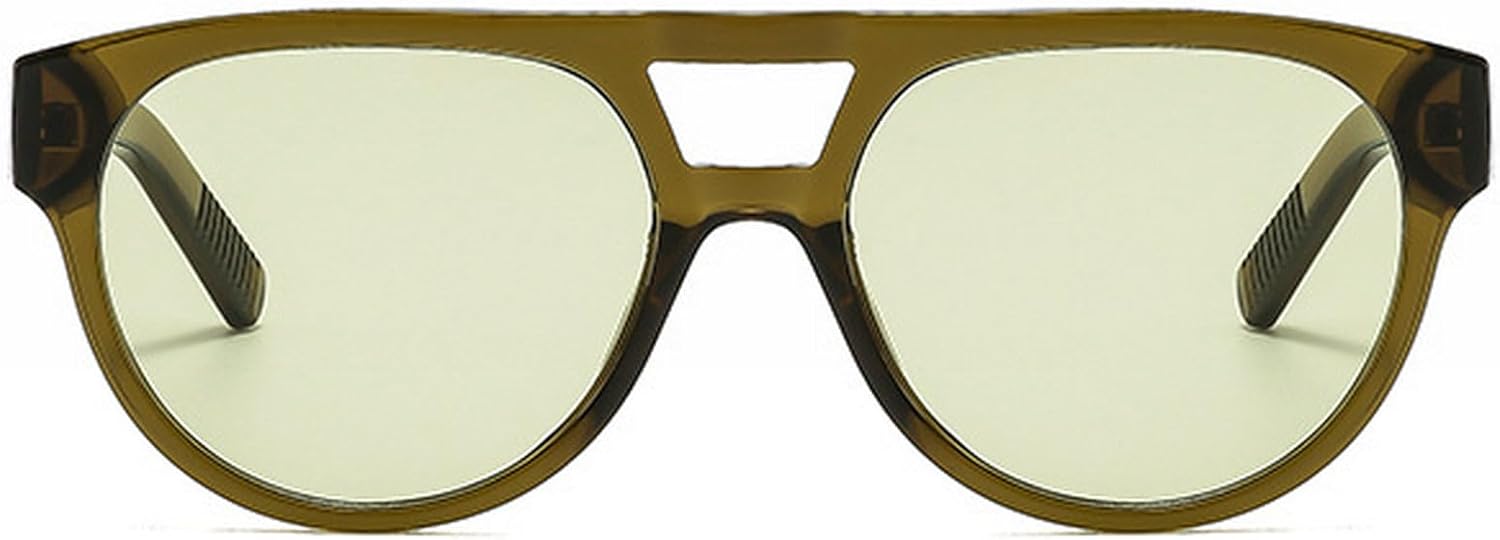 

Ретро женские овальные солнцезащитные очки с двойной перемычкой, пилотские солнцезащитные очки для мужчин, модные очки с защитой от УФ-излучения UV400 mincl, Brown Green