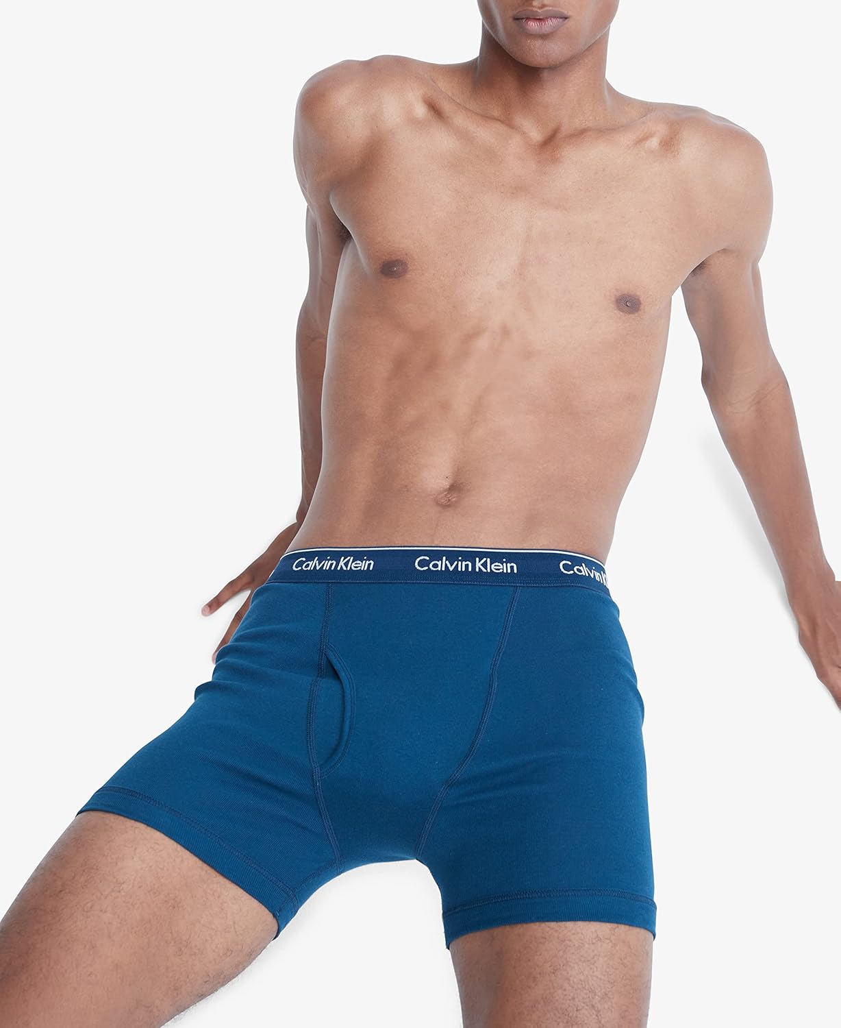 Мужское нижнее белье Calvin Klein, классика из хлопка, 3 пары трусов-боксеров, Classic Navy, Sage Meadow, Grey Heather — фото 4