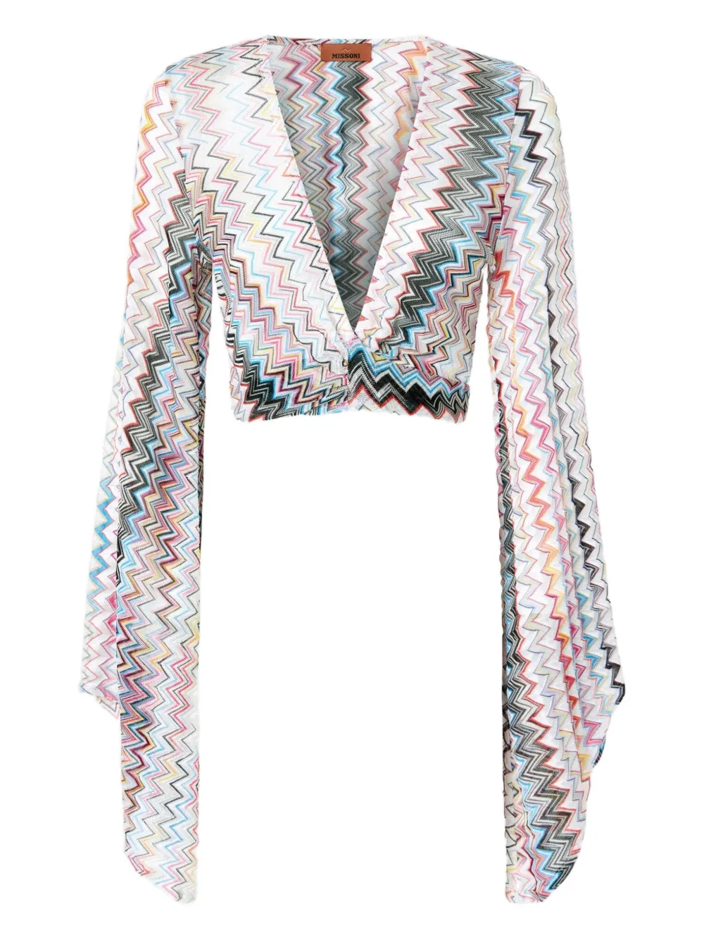 

Топ с широкими рукавами и зигзагообразным узором Missoni, белый