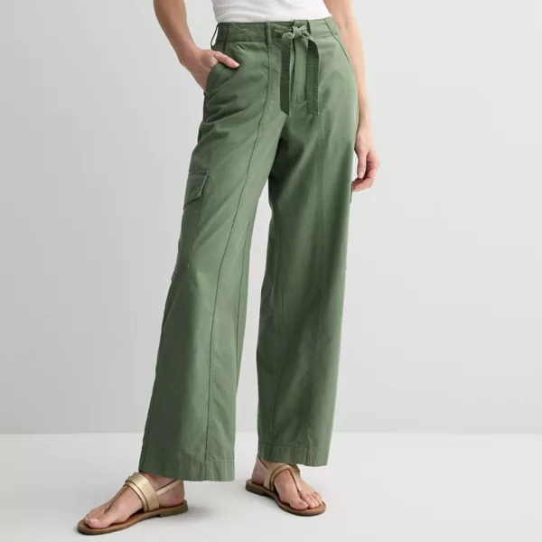 

Женские струящиеся брюки-карго Sonoma Goods For Life, цвет manolo olive