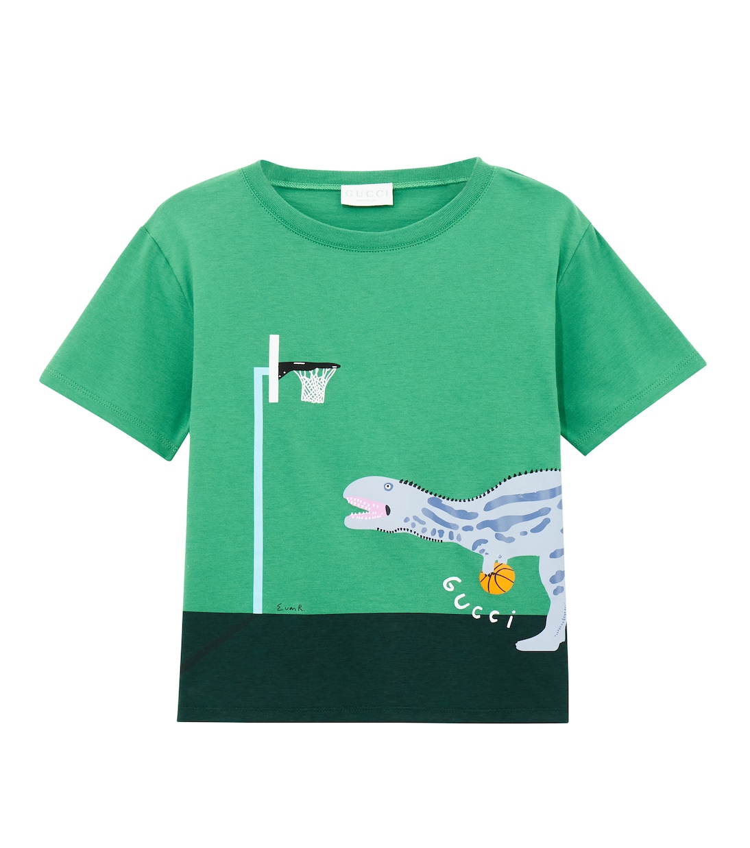 

Футболка из хлопкового джерси с принтом Euan Roberts Gucci Kids, Freeze Green/Mc