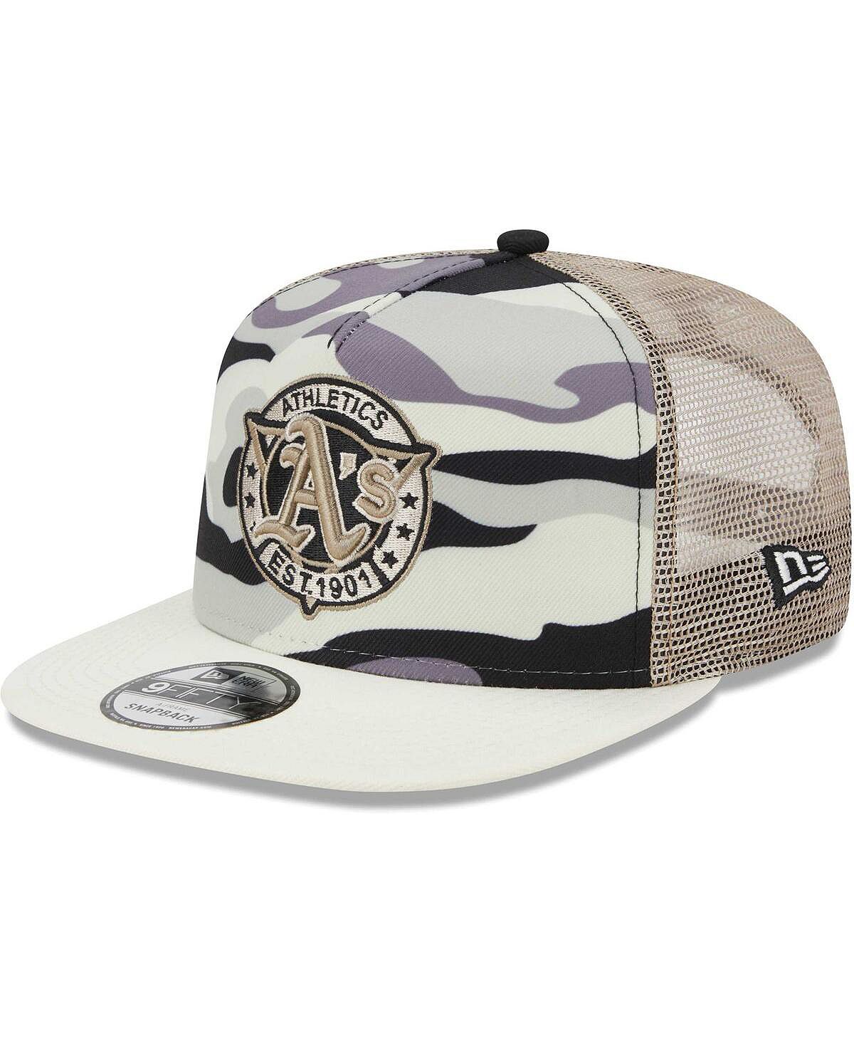 

Мужская белая кепка Oakland Athletics Chrome Camo A-Frame 9FIFTY Trucker Snapback Hat New Era