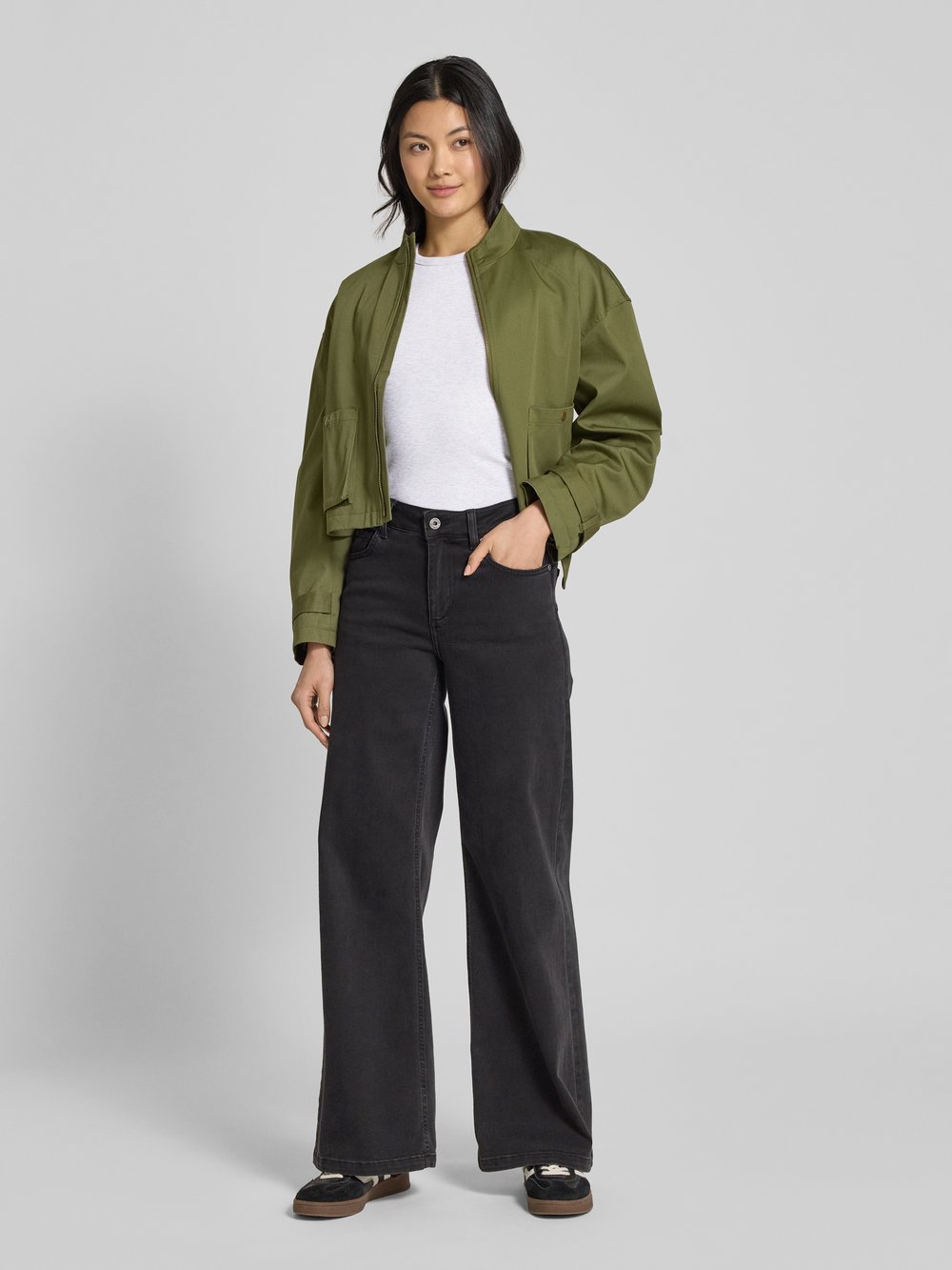 

Майка прямого кроя из хлопковой смеси, модель «CHLOE» Vero Moda, светло-серый